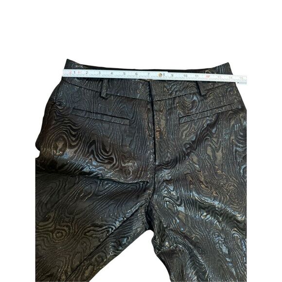 Anthropologie The Essential Slim Straight Pants Womens Sz 4 Black Motif Textured - Picture 8 of 16
